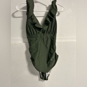 Cupshe Kids Forest Green Ruffle Bodysuit